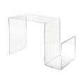 Tavolino in plexiglass di design trasparente con portariviste S-Table Promozione