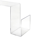 Tavolino in plexiglass di design trasparente con portariviste S-Table Saldi