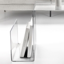 Tavolino in plexiglass di design trasparente con portariviste S-Table Sconti