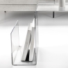 Tavolino in plexiglass di design trasparente con portariviste S-Table Sconti