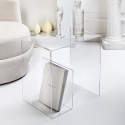 Tavolino da salotto in plexiglass trasparente 33x50x50cm G  Table Vendita