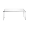 Tavolino moderno in plexiglass trasparente 40x81x36cm da salotto Milvio Promozione
