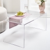 Tavolino moderno in plexiglass trasparente 40x81x36cm da salotto Milvio Vendita