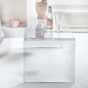Tavolino moderno in plexiglass trasparente 40x81x36cm da salotto Milvio Saldi