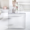 Tavolino moderno in plexiglass trasparente 40x81x36cm da salotto Milvio Saldi