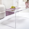 Tavolino moderno in plexiglass trasparente 40x81x36cm da salotto Milvio Sconti