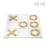 Filetto gioco Tris in plexiglass trasparente Fila 3 Gioco Gold Silver Promozione