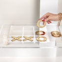 Filetto gioco Tris in plexiglass trasparente Fila 3 Gioco Gold Silver Vendita