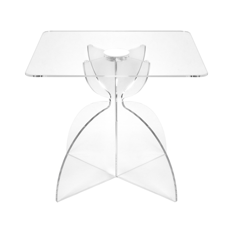 Table basse carrée 50x50 cm en plexiglas transparent Tessara Promotion