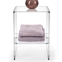 Tavolino da salotto in plexiglass trasparente di design 29x32x45cm Contigo Offerta