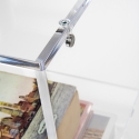 Tavolino da salotto in plexiglass trasparente di design 29x32x45cm Contigo Saldi