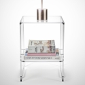 Tavolino da salotto in plexiglass trasparente di design 29x32x45cm Contigo Sconti