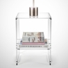 Tavolino da salotto in plexiglass trasparente di design 29x32x45cm Contigo Sconti