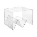 Tavolino da salotto in plexiglass trasparente con portariviste Zigozago Promozione