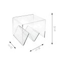 Tavolino da salotto in plexiglass trasparente con portariviste Zigozago Catalogo