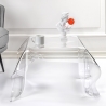 Tavolino basso quadrato da salotto di design in plexiglass Drappeggi Vendita