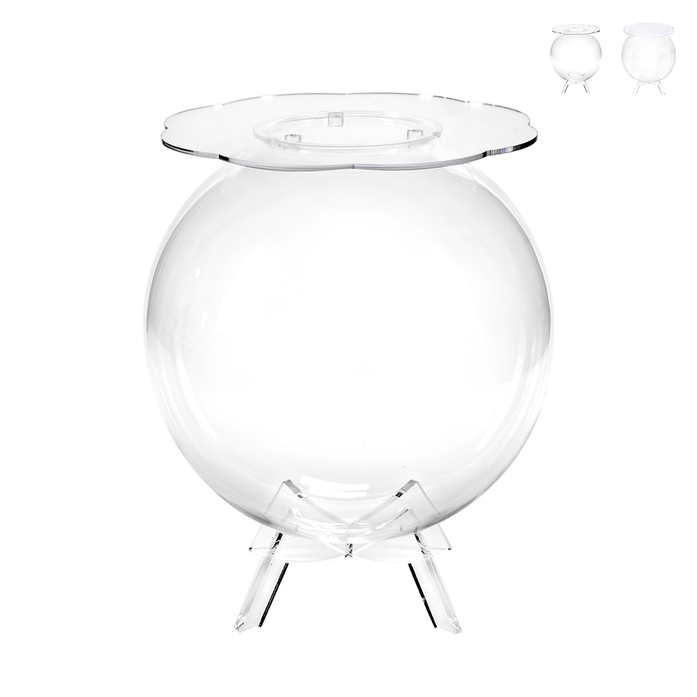 Table basse ronde avec espace de rangement en plexiglas transparent Boollino Promotion Table basse ronde avec espace de rangement en plexiglas transparent Boollino Promotion