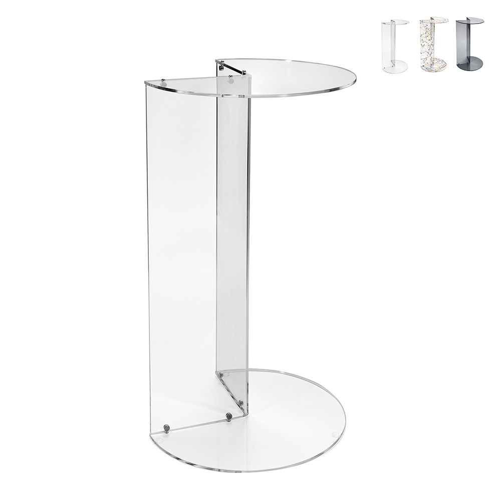 Tavolino alto da divano salotto in plexiglass trasparente Atari Promozione