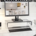 Supporto monitor oc scrivania in plexiglass trasparente 25x49x8cm Oly Vendita