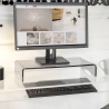 Supporto monitor oc scrivania in plexiglass trasparente 25x49x8cm Oly Vendita