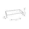 Supporto monitor oc scrivania in plexiglass trasparente 25x49x8cm Oly Modello