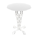 Tavolino alto rotondo 50cm da salotto in plexiglass trasparente Arabesco Medium Catalogo