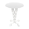 Tavolino alto rotondo 50cm da salotto in plexiglass trasparente Arabesco Medium Catalogo