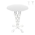 Table haute ronde 50 cm de salon en plexiglas transparent Arabesco Medium Promotion