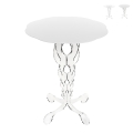 Tavolino alto rotondo 50cm da salotto in plexiglass trasparente Arabesco Medium Promozione