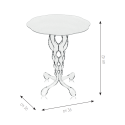 Tavolino alto rotondo 36cm da salotto in plexiglass trasparente Arabesco Small Modello