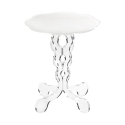 Tavolino alto rotondo 36cm da salotto in plexiglass trasparente Arabesco Small Sconti