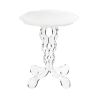 Tavolino alto rotondo 36cm da salotto in plexiglass trasparente Arabesco Small Sconti