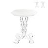 Tavolino alto rotondo 36cm da salotto in plexiglass trasparente Arabesco Small Promozione
