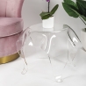 Tavolino basso rotondo 60cm di design in plexiglass trasparente Drappeggi Offerta