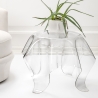 Tavolino basso rotondo 60cm di design in plexiglass trasparente Drappeggi Vendita