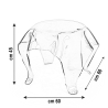 Tavolino basso rotondo 60cm di design in plexiglass trasparente Drappeggi 