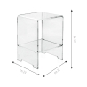 Comodino per camera da letto tavolino in plexiglass trasparente Accanto 