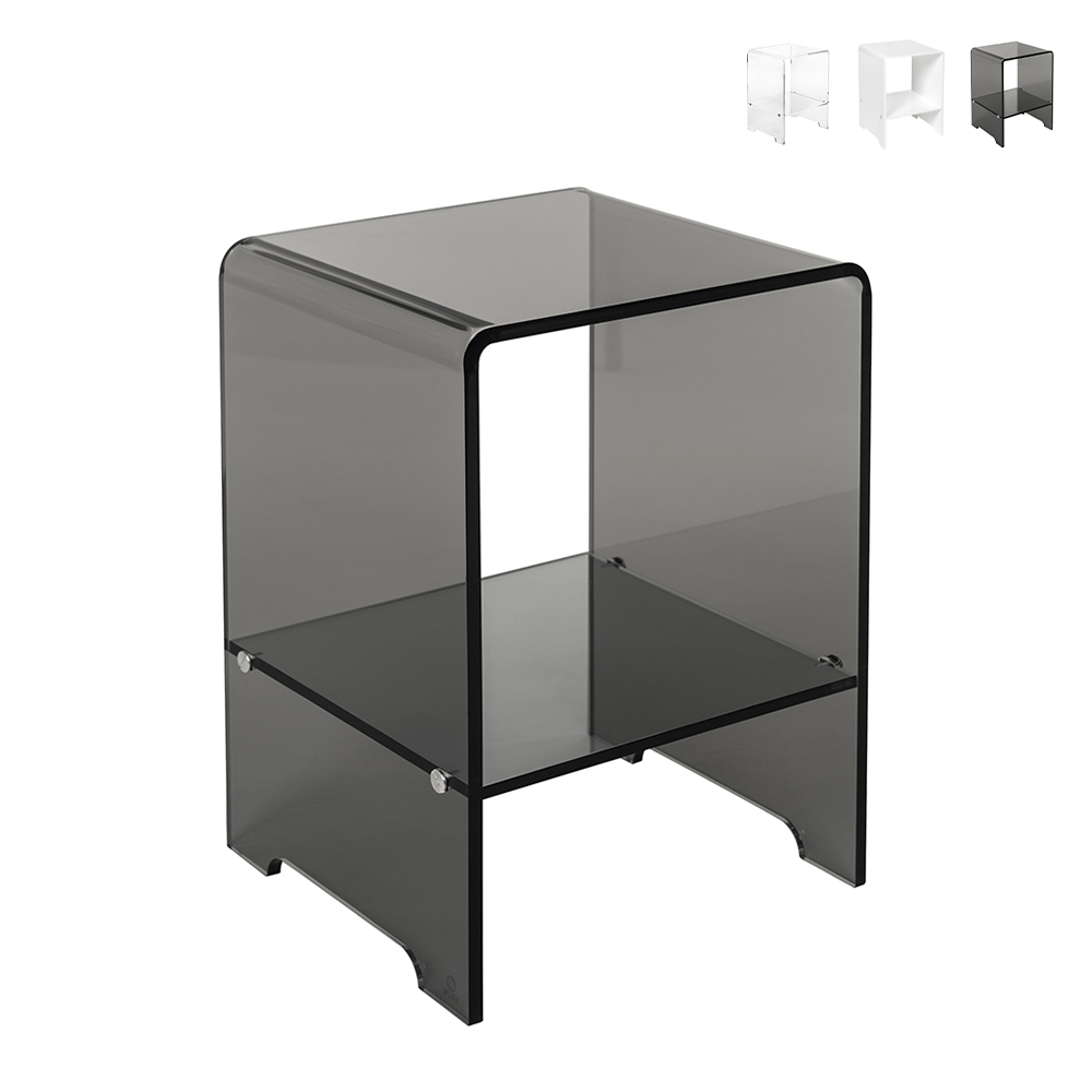 Nachttisch aus klarem Plexiglas Accanto Aktion Nachttisch aus klarem Plexiglas Accanto Aktion
