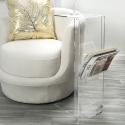 Tavolino con portariviste in plexiglass trasparente Ambrogio Vendita