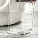 Tavolino con portariviste in plexiglass trasparente Ambrogio Saldi