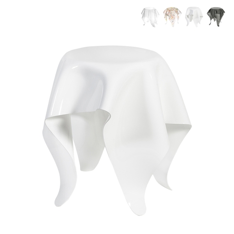 Tavolino alto rotondo di design in plexiglass trasparente Drappeggi Promozione