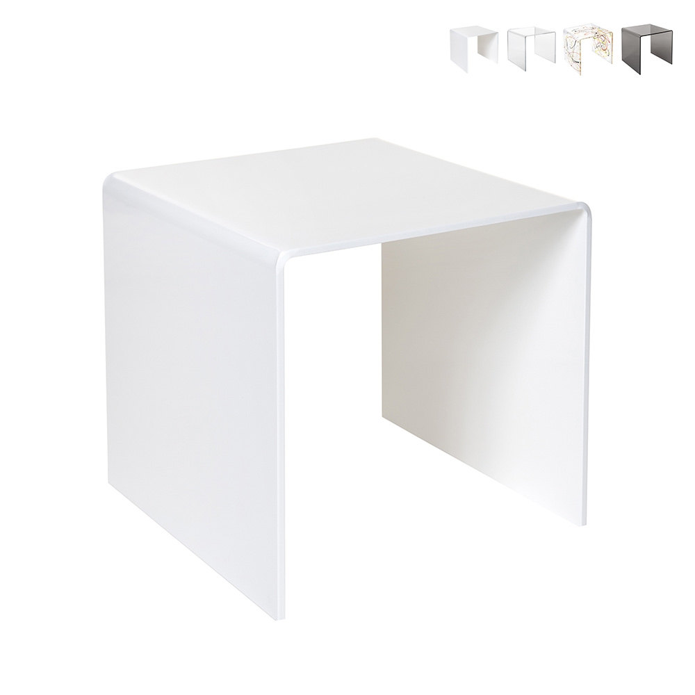 Table basse moderne en plexiglas transparent 40x40 cm 80'S Small Promotion Table basse moderne en plexiglas transparent 40x40 cm 80'S Small Promotion