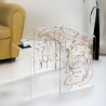 Tavolino da salotto moderno in plexiglass trasparente 50x40x50cm 80'S Big Catalogo