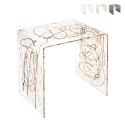 Tavolino da salotto moderno in plexiglass trasparente 50x40x50cm 80'S Big Sconti