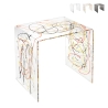Tavolino da salotto moderno in plexiglass trasparente 50x40x50cm 80'S Big Sconti