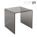 Tavolino da salotto moderno in plexiglass trasparente 50x40x50cm 80'S Big Promozione