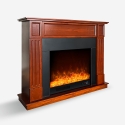 Camino elettrico 1500W da terra con cornice effetto legno Göteborg M Offerta
