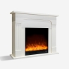 Camino elettrico design a basso consumo 1500W con cornice bianca Ludvika Offerta