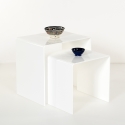 Set 2 tavolini da salotto moderni in plexiglass trasparente 80'S Vendita
