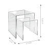 Set 2 tavolini da salotto moderni in plexiglass trasparente 80'S 